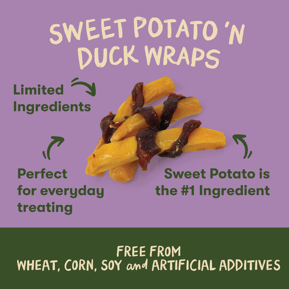 Pet 'n Shape duck breast and sweet potato chews for dogs.