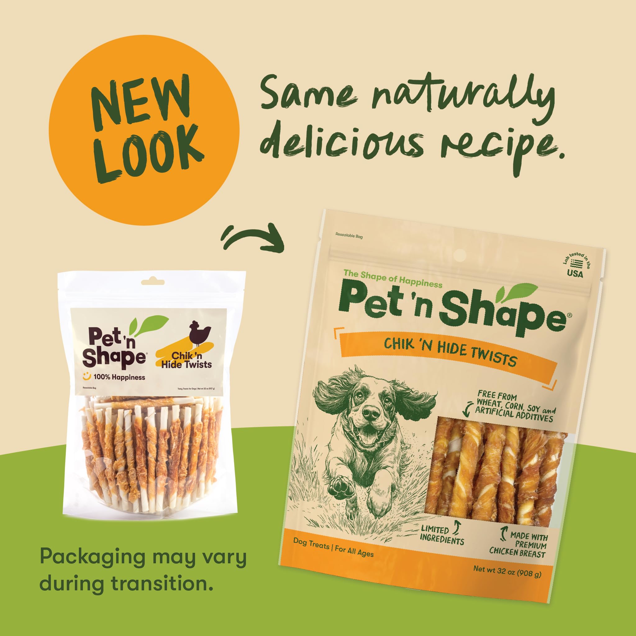 Closeup of Pet 'n Shape Hide Twists chicken-wrapped texture for dogs