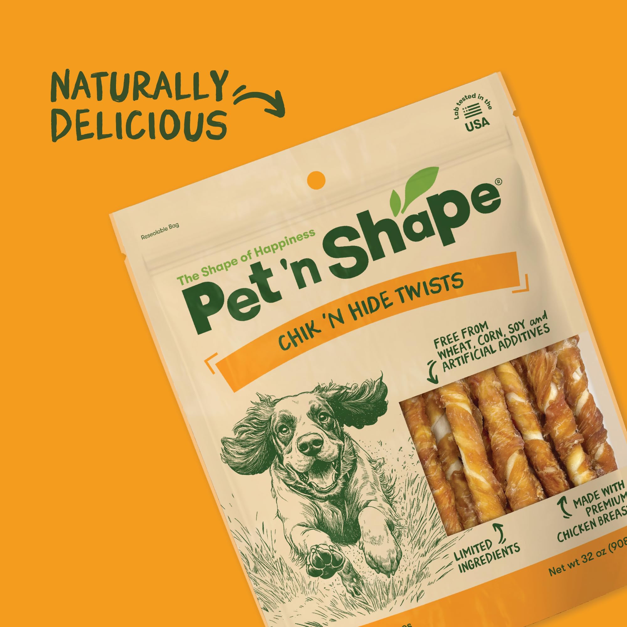 Pet 'n Shape Hide Twists resealable bag preserves freshness