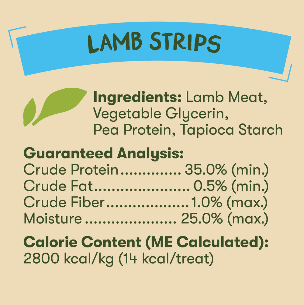 Pet 'n Shape Lamb Strip free of artificial colors for clean snacking.