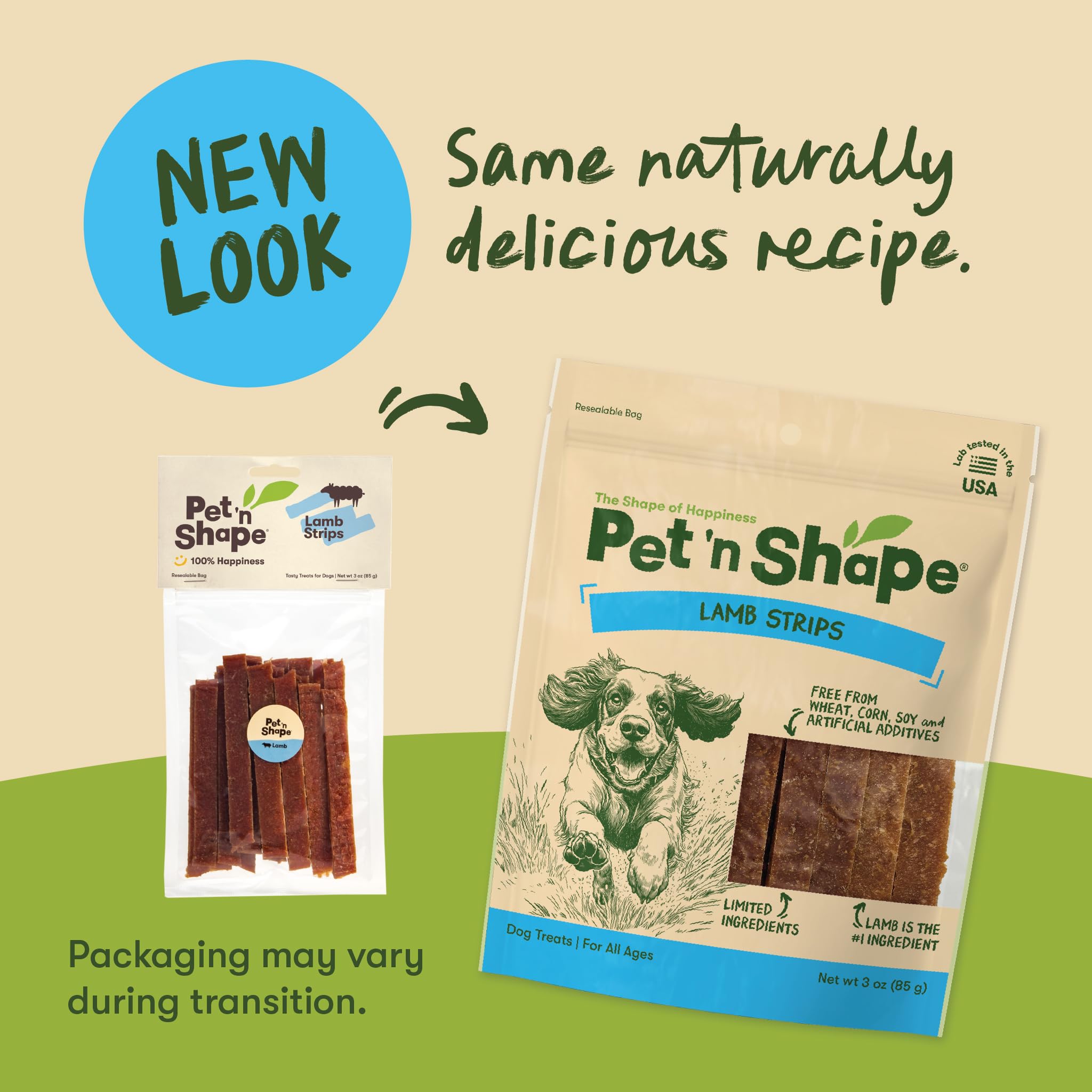 Pet 'n Shape Lamb Strip bite-sized pieces ideal for training rewards.
