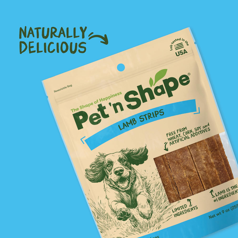 Pet 'n Shape Lamb Strip suitable for puppies and adult dogs alike.