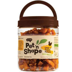 Pet 'n Shape chews reveal chewy chicken and potato bites for rewards.