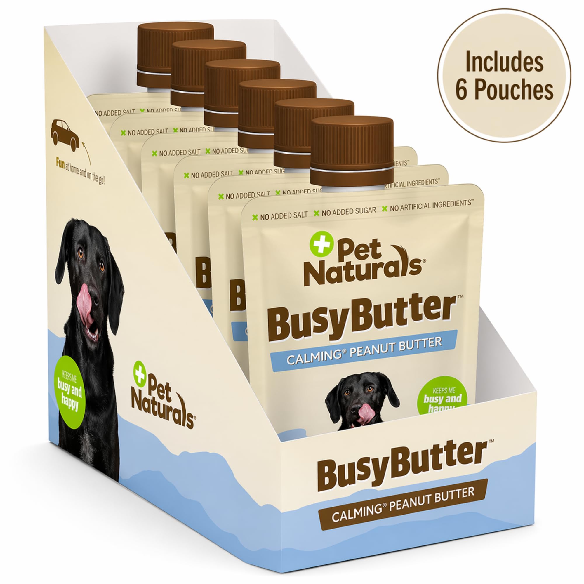 Pet Naturals BusyButter lick-mat use to engage dogs and promote calm.