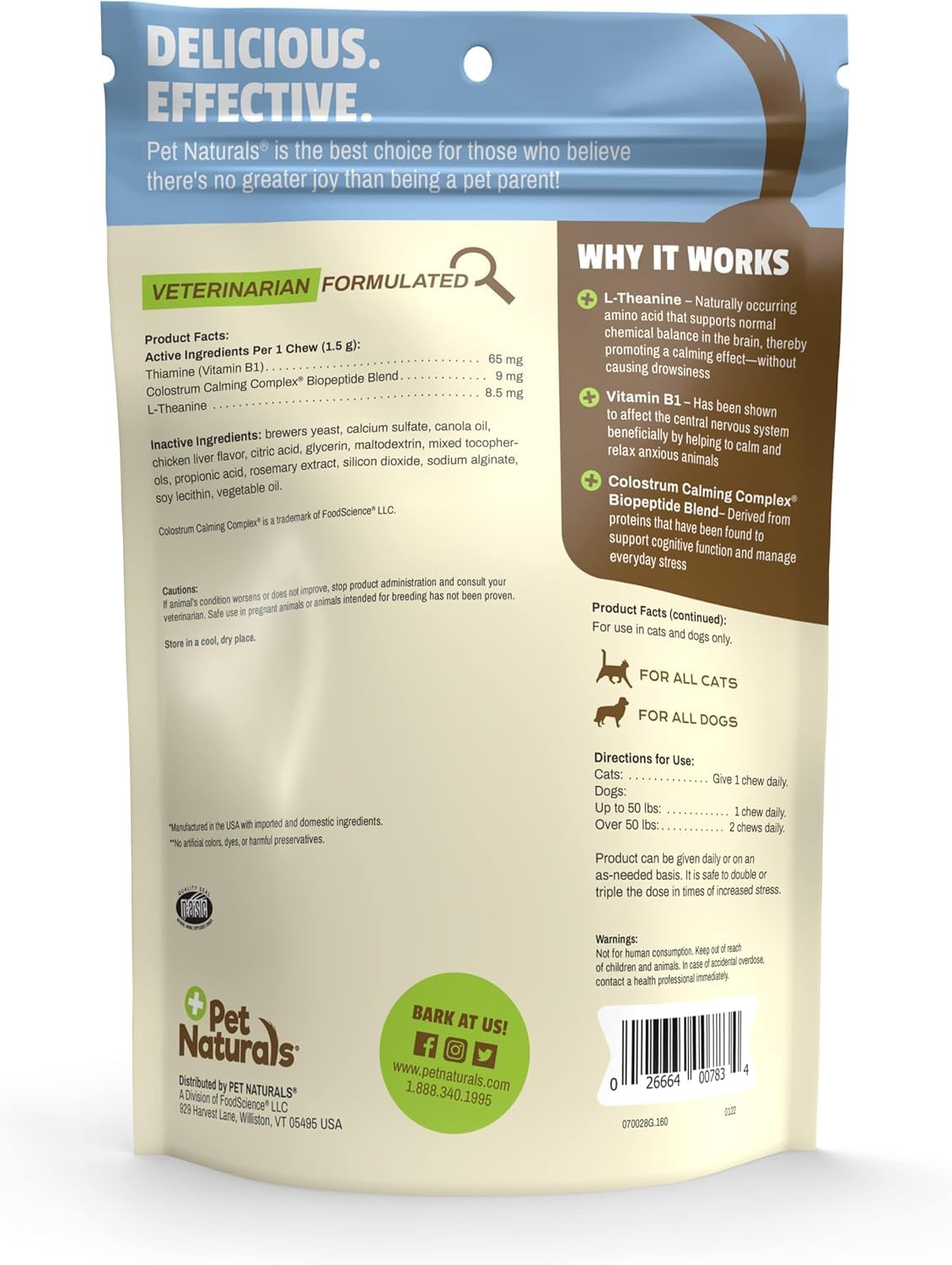 Pet Naturals Calming Chews daily use idea with calm behavior support.