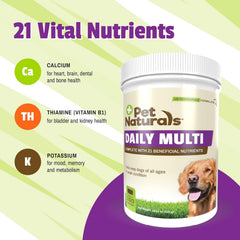 Pet Naturals Daily Multi chew close-up in veggie flavor for tasty supplementation.