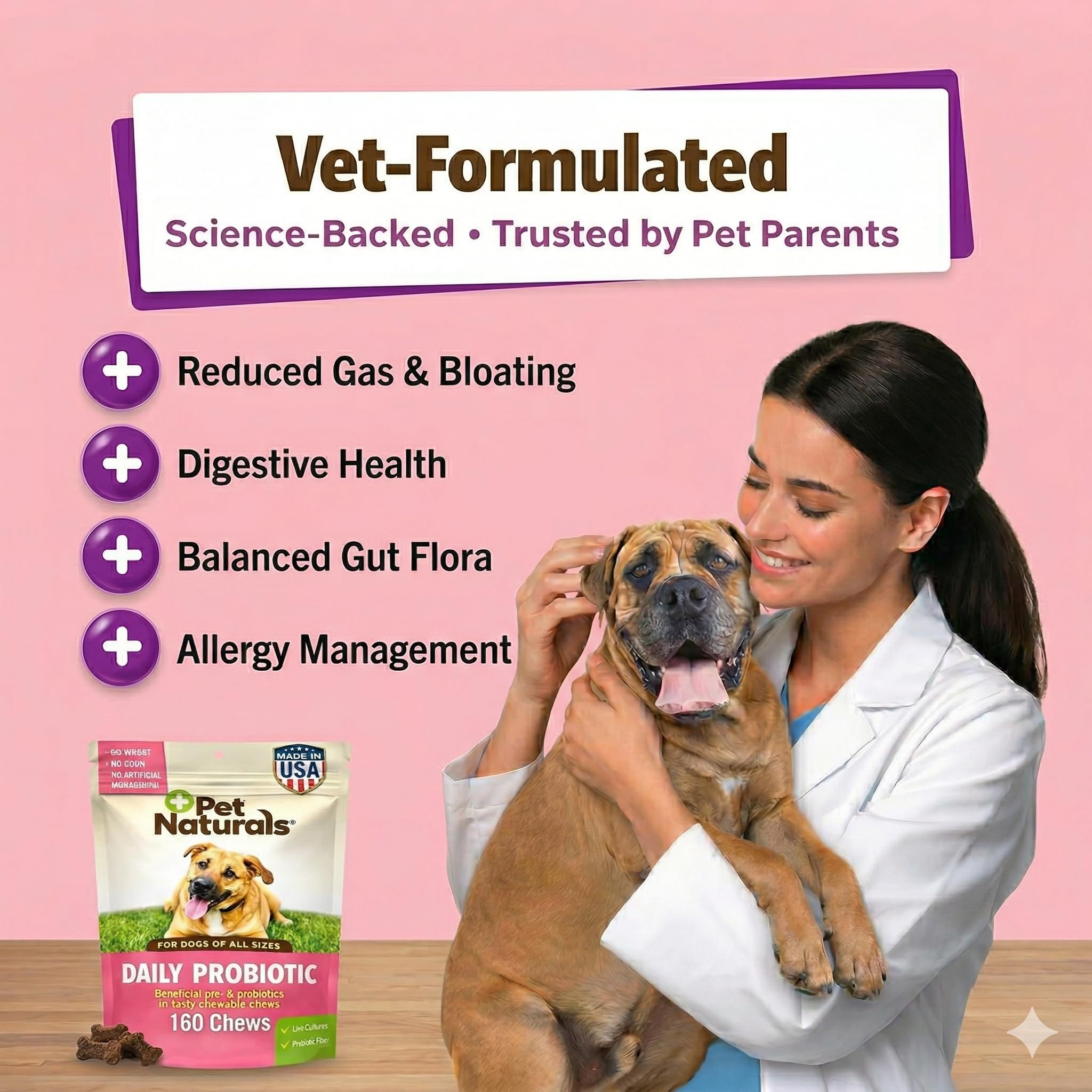 Pet Naturals Daily Probiotic duck chew close-up highlighting tasty flavor for dogs