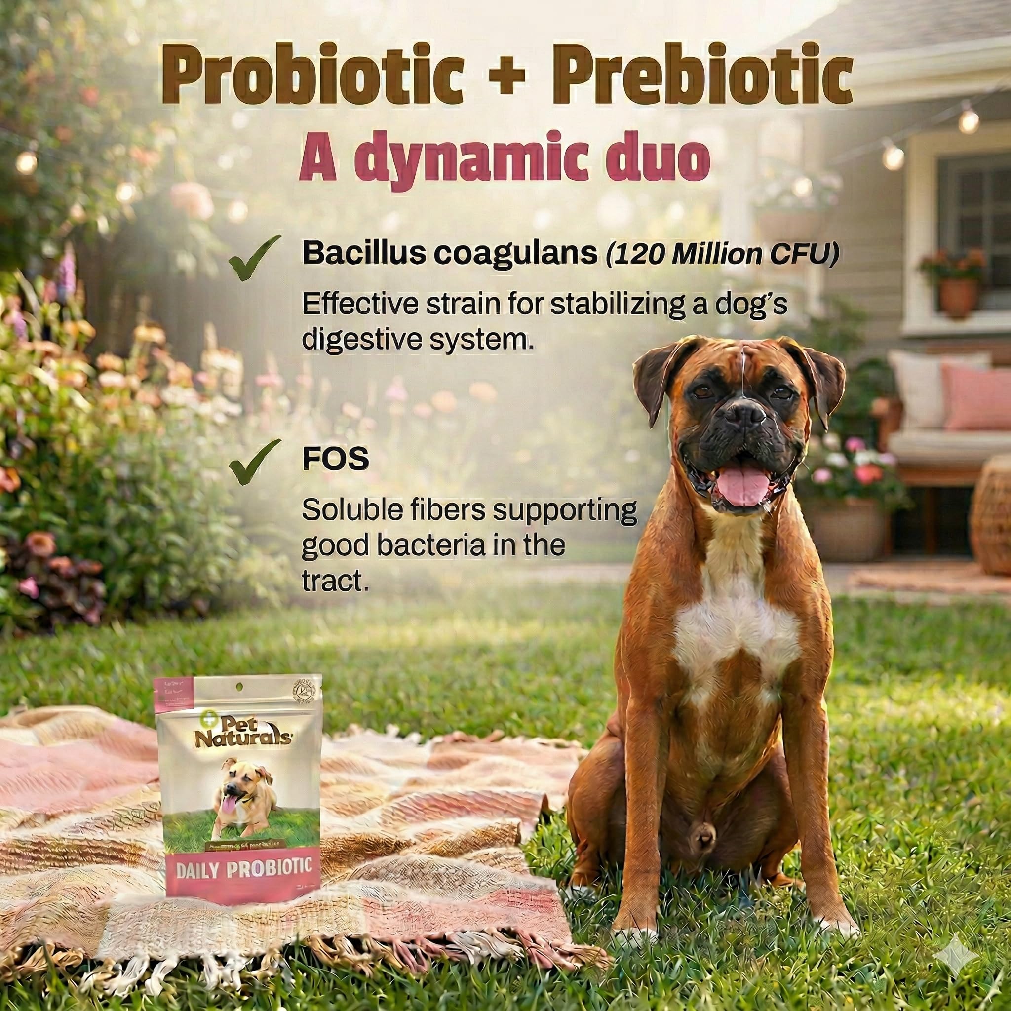 Pet Naturals Daily Probiotic image shows immune-friendly gut health concept