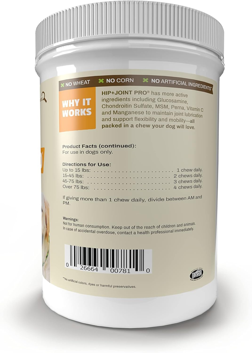 Large-breed dog benefits from Pet Naturals Hip + Joint Pro for mobility