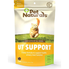 Pet Naturals UT Support bottle showing daily urinary health supplement for cats.
