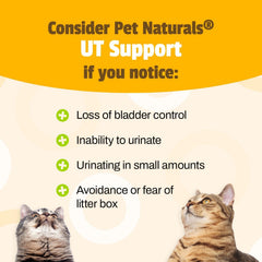 Pet Naturals UT Support cranberry and D-Mannose ingredients for urinary balance in cats.