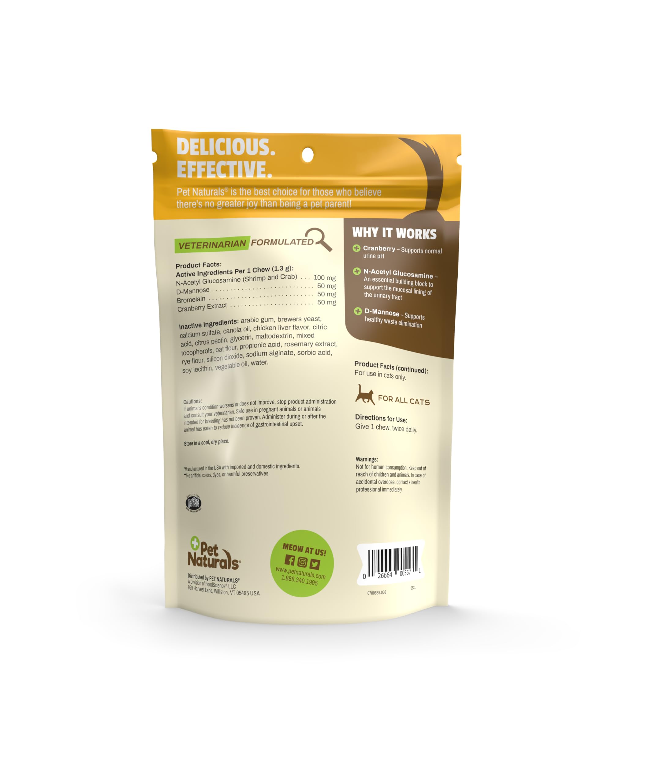 Pet Naturals UT Support packaging with 60 soft chews ready for daily use.