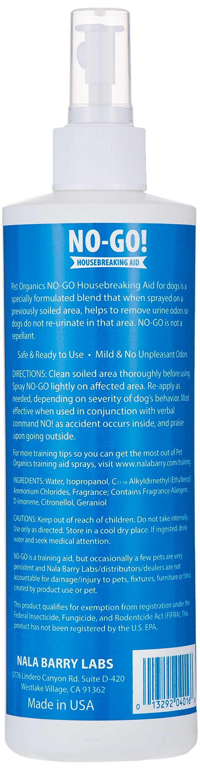 Pet Organics No-Go deterrent applied to furniture to prevent access.