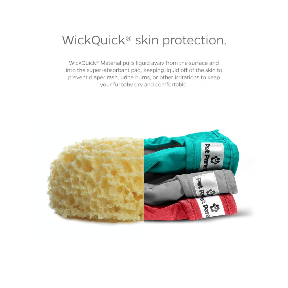 Pet Parents diaper with Velcro closures for quick, fur-safe fastening.
