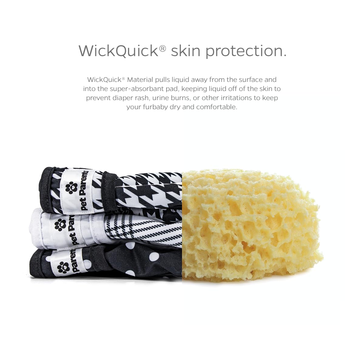 Pet Parents diaper velcro closure offering easy secure fit for dogs.