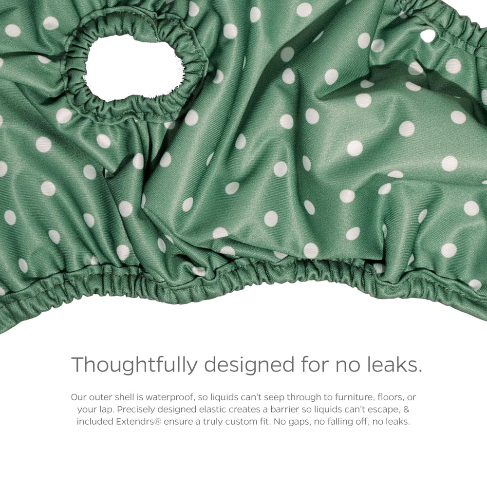 Pet Parents Extendrs in action demonstrates reduced leakage during activity.