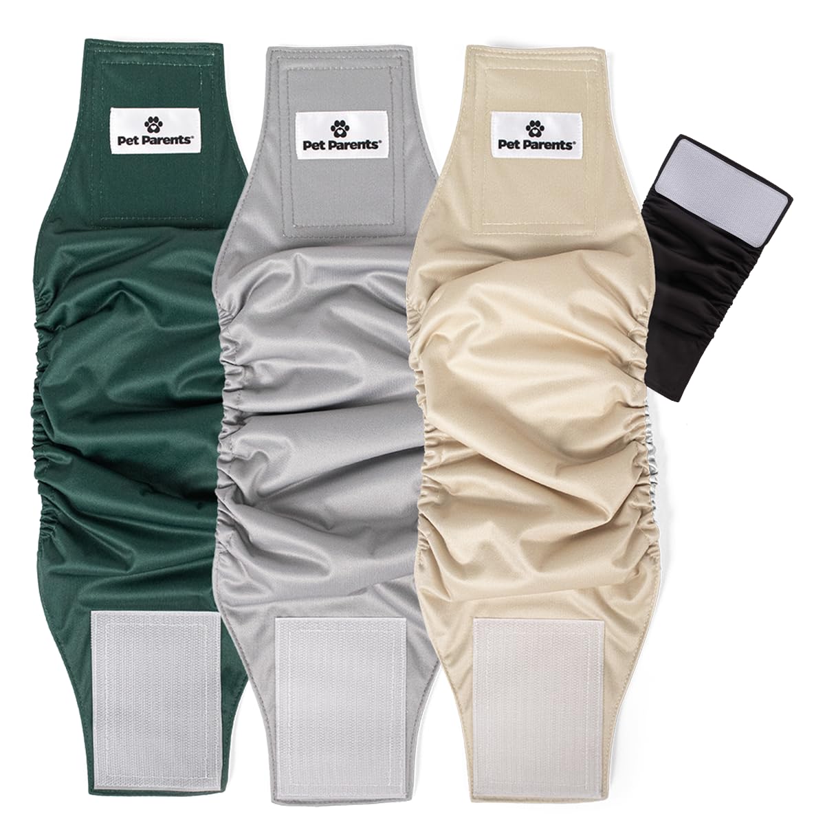 Pet Parents washable belly band for small dogs – measuring guide for a secure, comfortable fit.