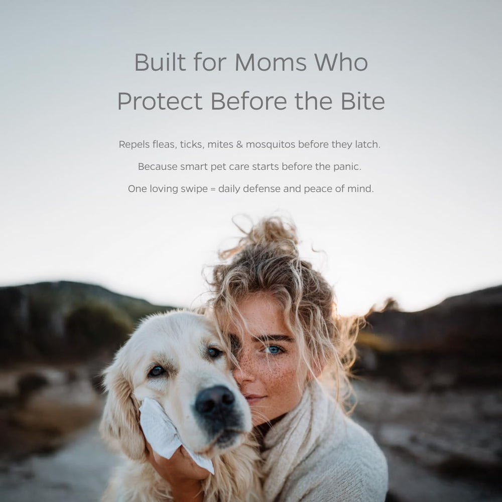 Pet Parents WiPees bottle display showing bio-based daily protection.