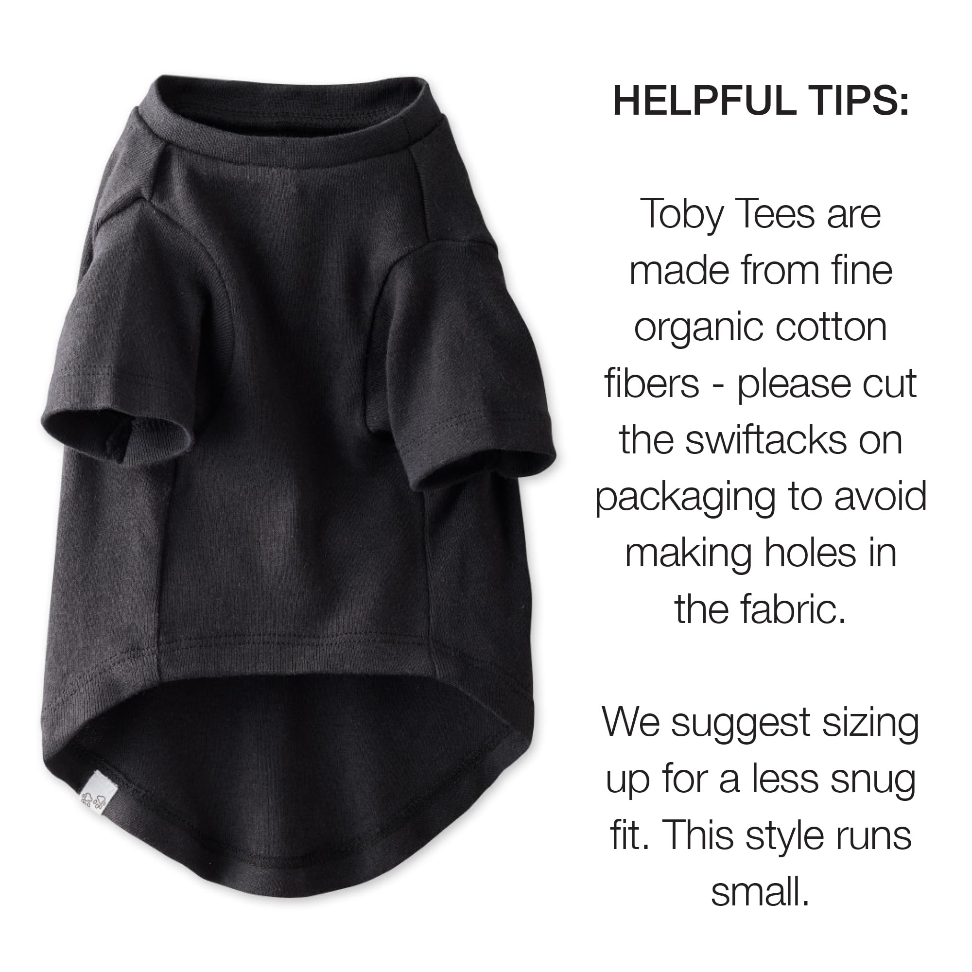 Eco-friendly packaging for Pet Passion Toby 3-Pack tees.