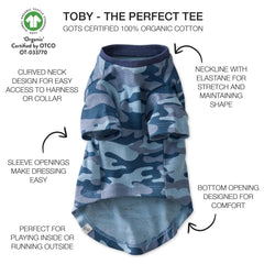 Pet Passion Toby 3-Pack navy camo design worn during a playful walk