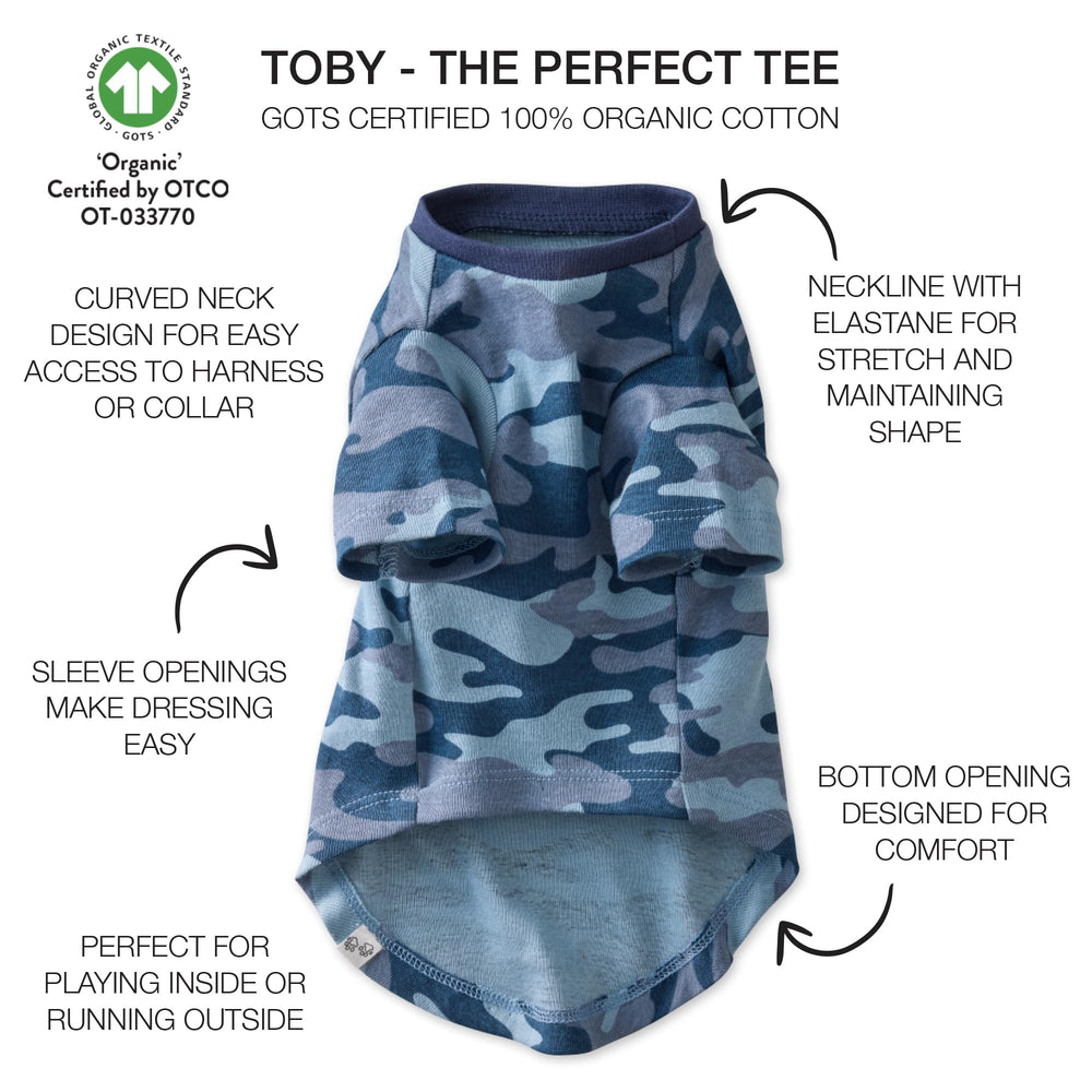 Pet Passion Toby 3-Pack navy camo T-shirt back view showing fabric texture.