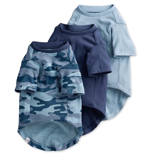 Pet Passion Toby II navy camo tee on dog during a walk