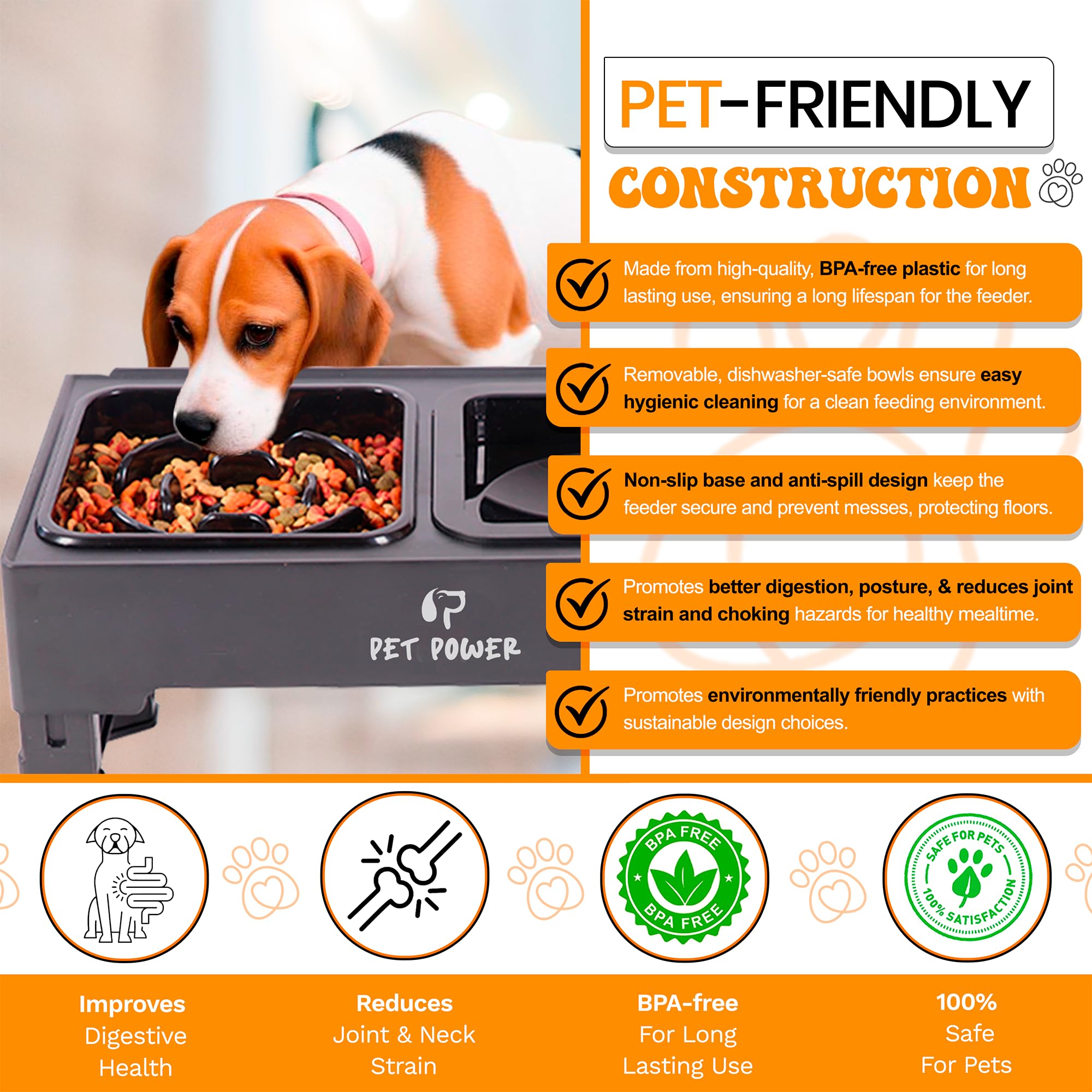 Pet Power four height levels grow with your dog over time.