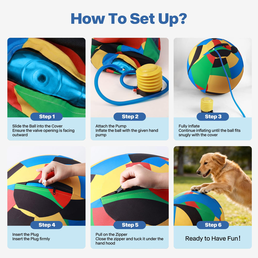 Pet Prime hand pump enables quick inflation before play