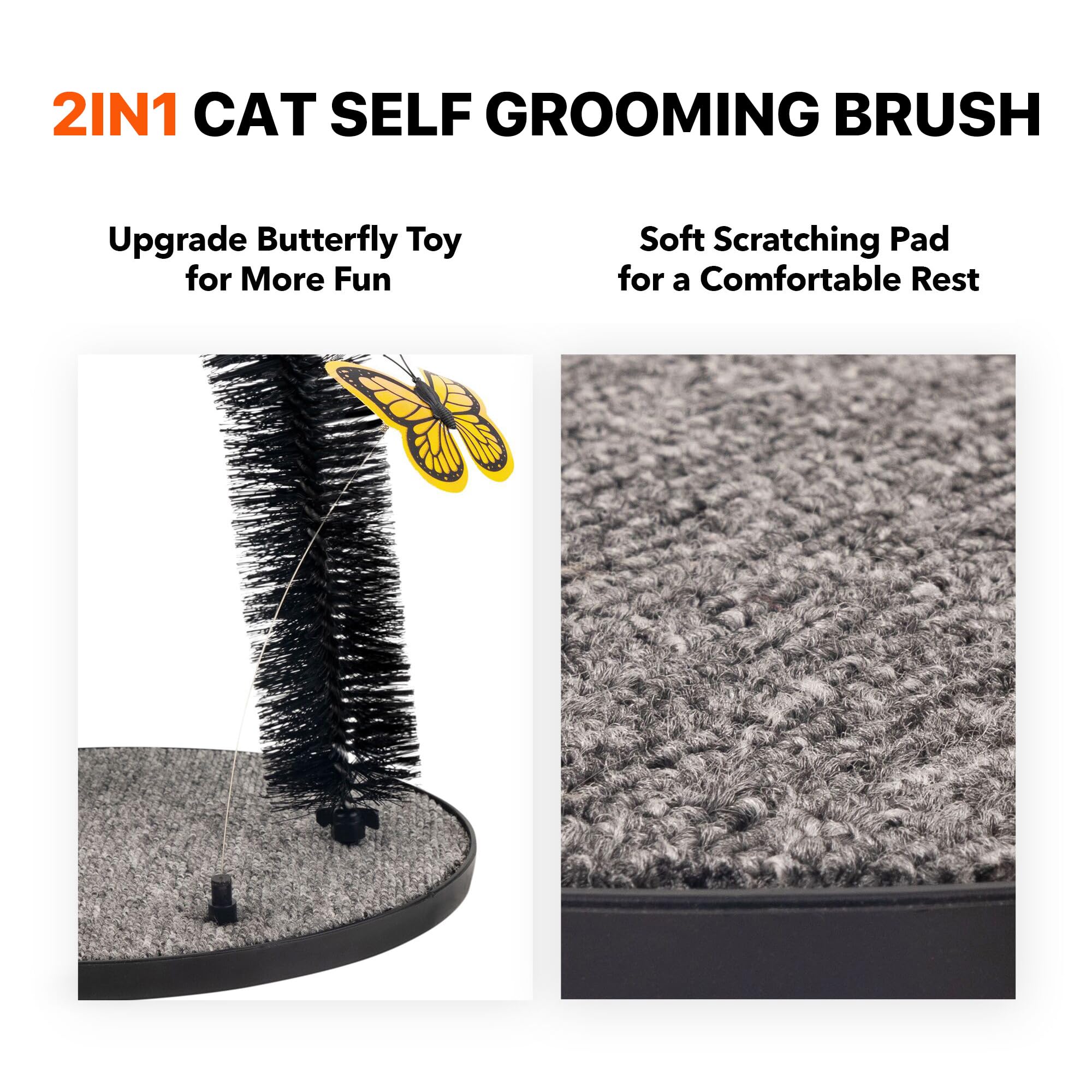 Pet Prime 2in1 cat arch self groomer bristles massage focusing fur grooming.