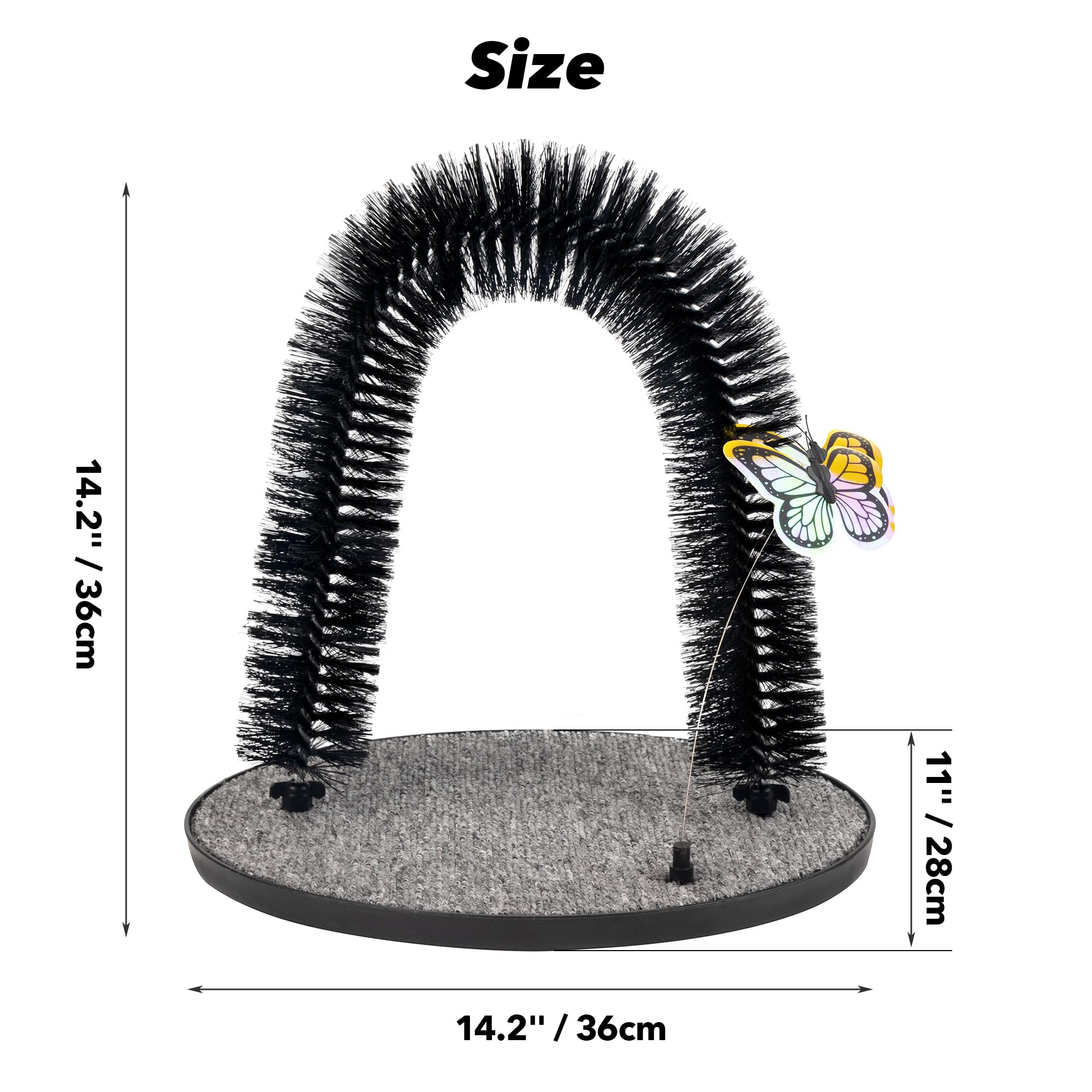 Pet Prime 2in1 cat arch self groomer soft plush base for comfort.