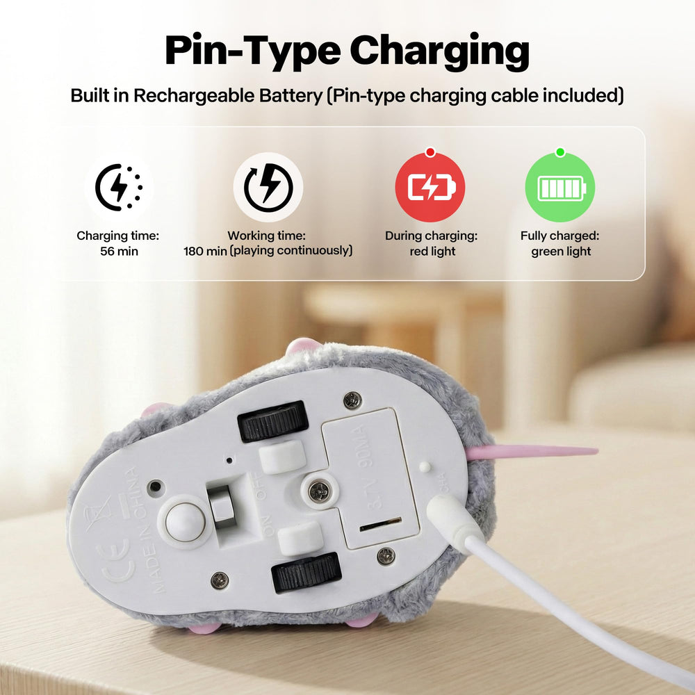 Pet Prime cat mouse toy rechargeable battery for extended playtime