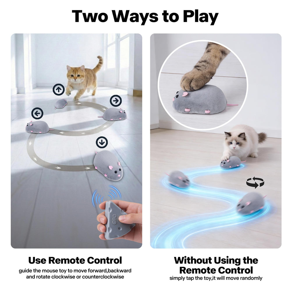 Pet Prime cat mouse toy soft flocking surface feels realistic during playful chases
