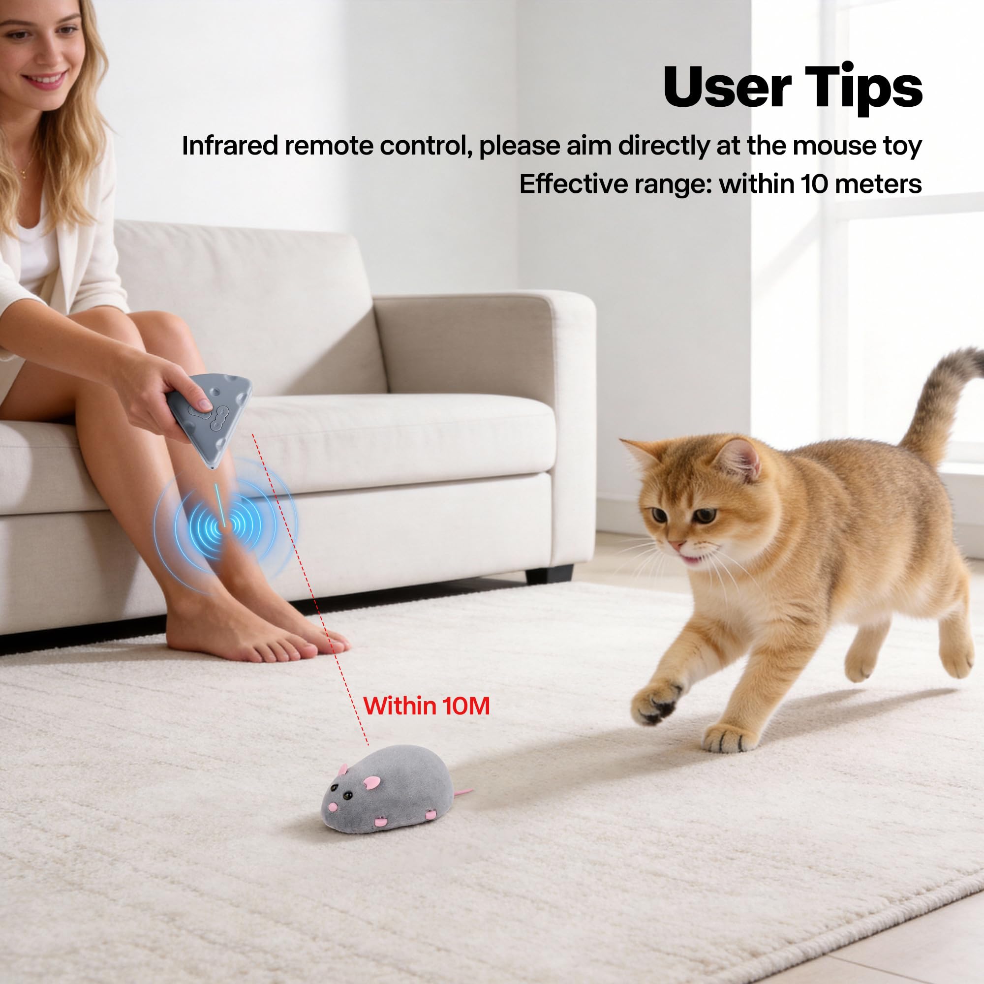 Pet Prime toy with unpredictable movements to boost chasing and engagement
