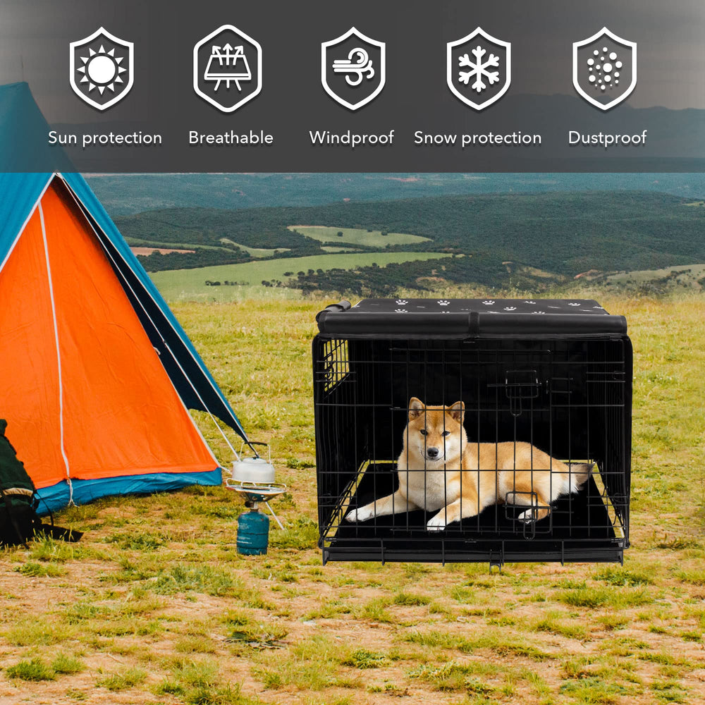 Pet Prime dog crate cover features easy-install for quick setup.