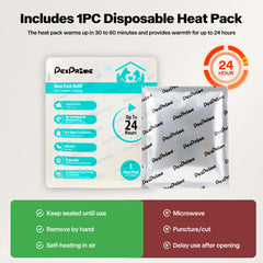 Pet Prime disposable heat pack provides warmth for cozy bedtime or stressful moments