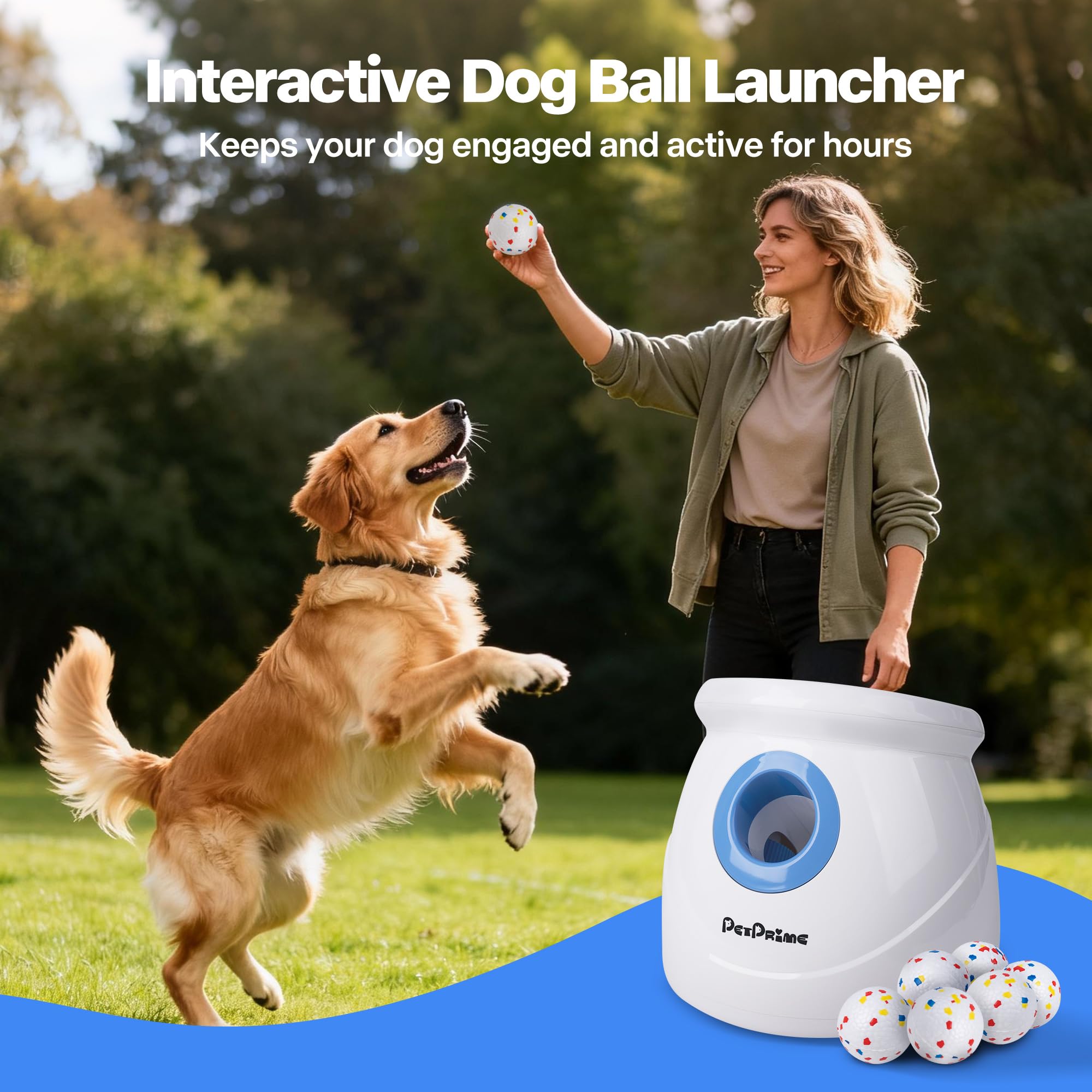 Included Pet Prime whistle adds training and excitement to play