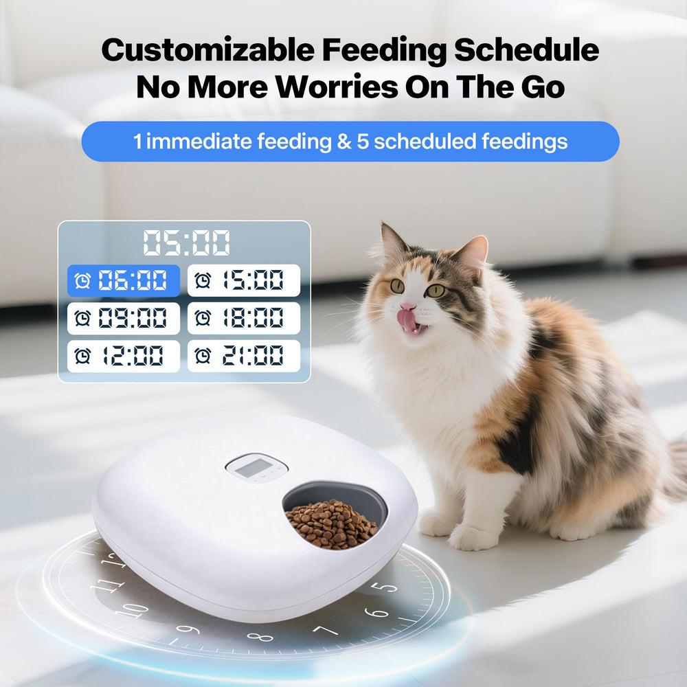 Pet Prime cordless rechargeable feeder demonstrates battery-free operation.