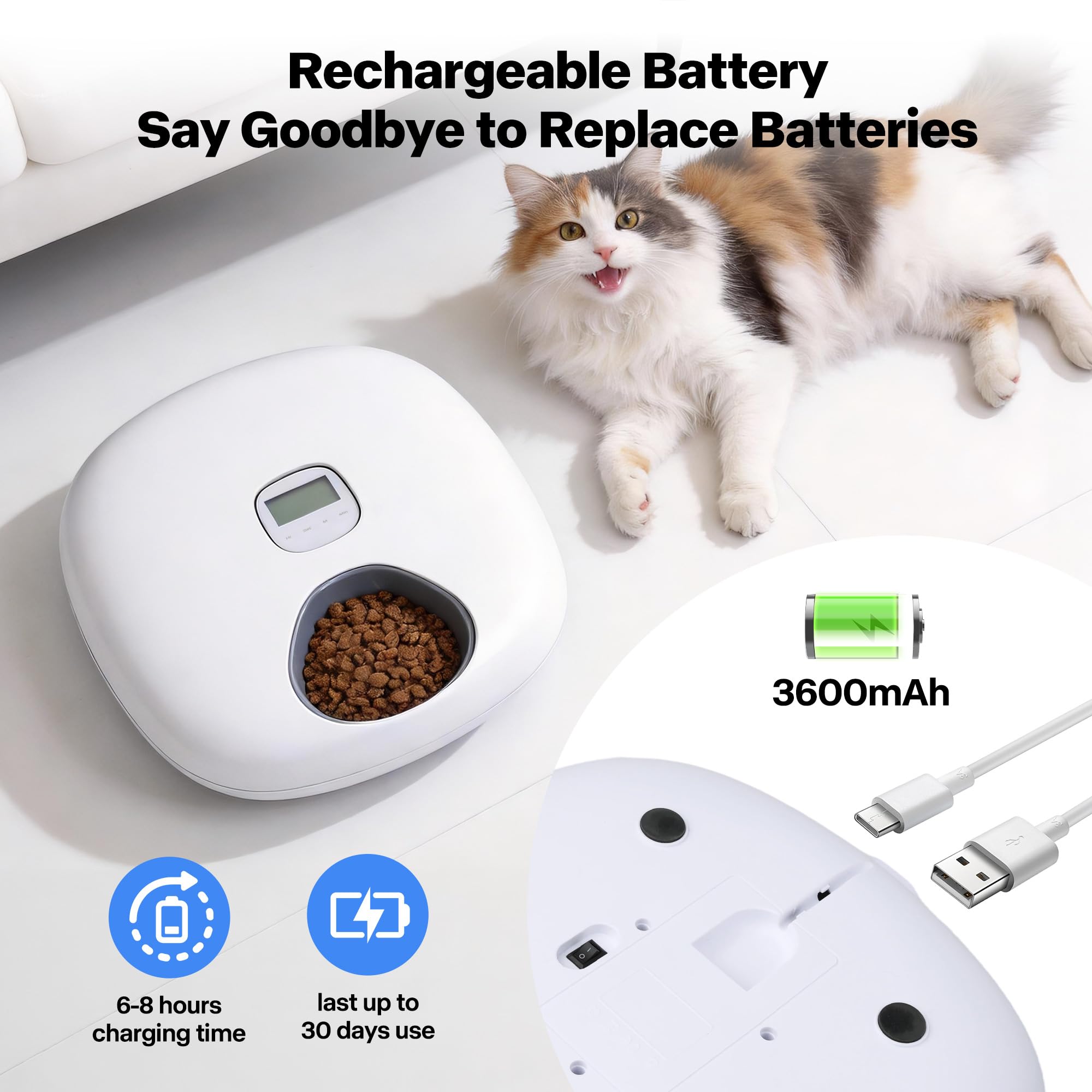 Pet Prime six 300ml compartments enable portion control for mixed foods.