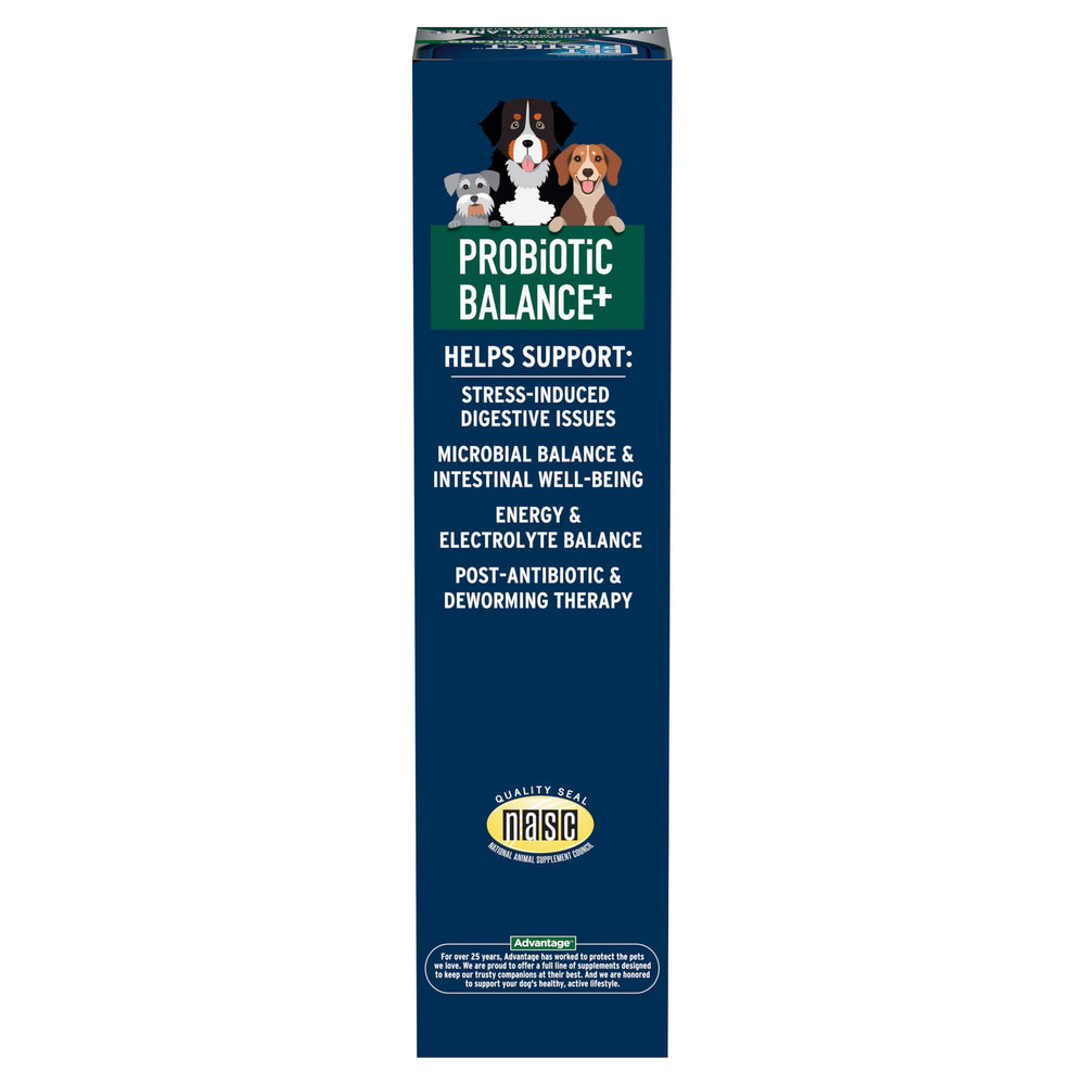 Pet Protect Probiotic Balance+ gel being dispensed to dog.