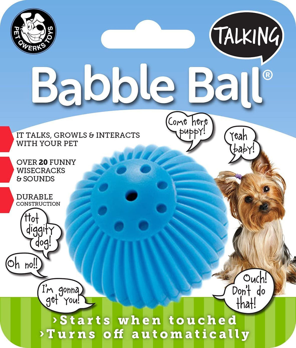 Pet Qwerks Babble Ball small-wisecracks: engaging fetch toy that talks during playtime
