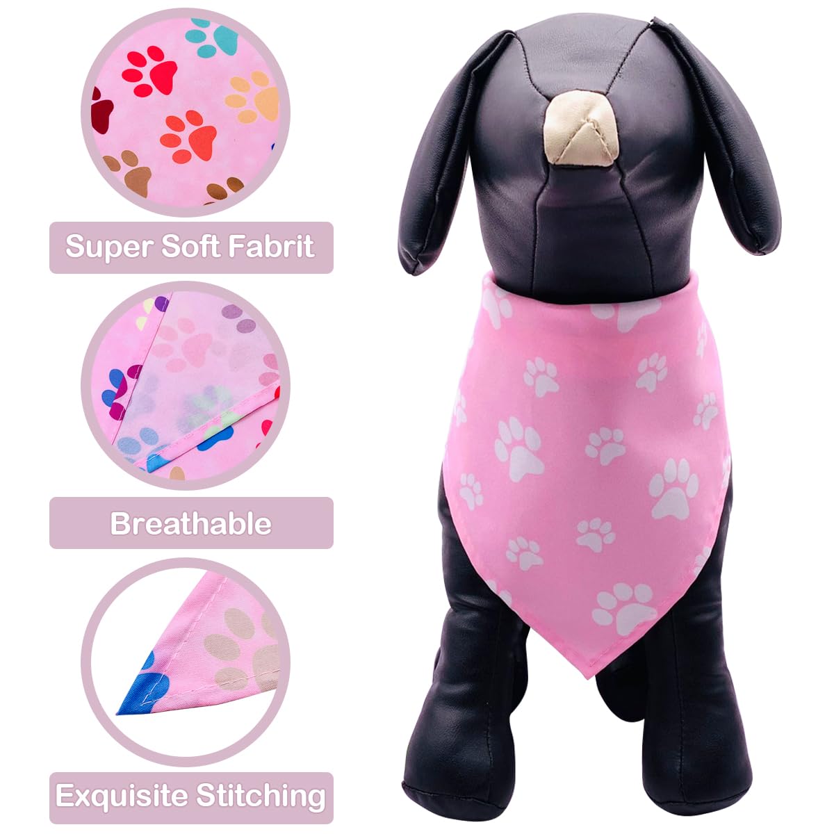PET SHOW breathable polyester bandana offers soft comfort for everyday wear.