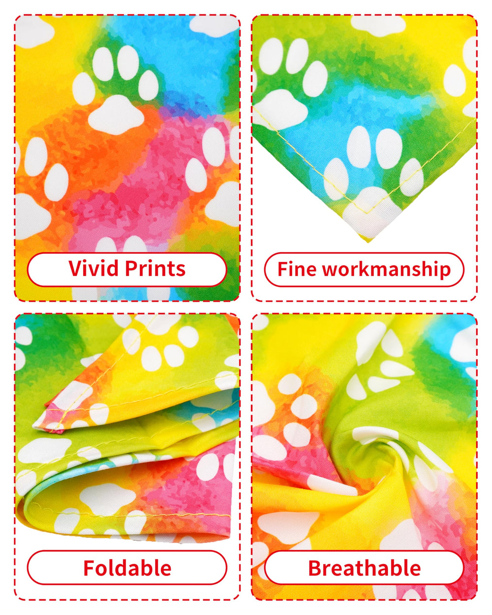 PET SHOW dog bandana with paw pattern for stylish photo ops.