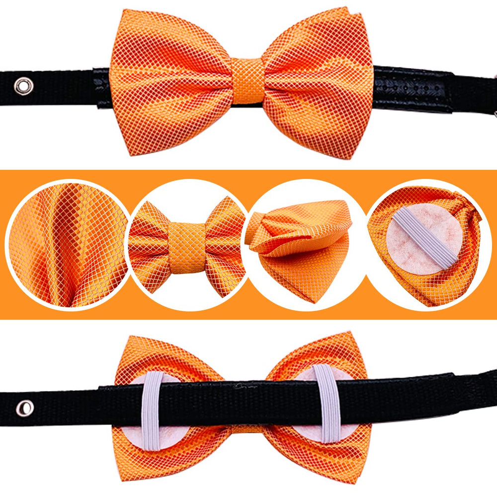 PET SHOW elastic-back bowtie fits 3.5–4 cm collars for easy use.