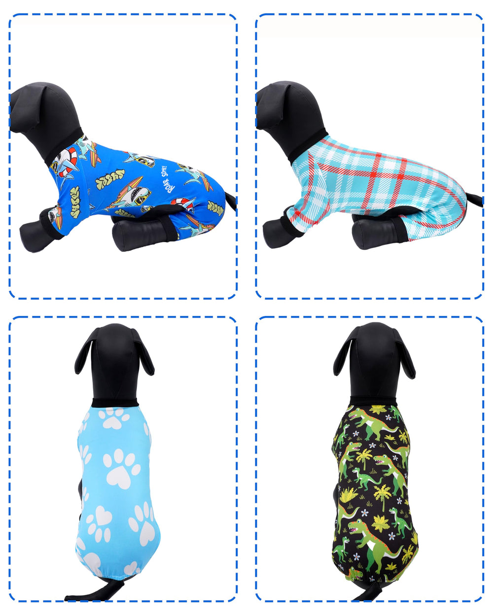PET SHOW four-piece dog pajama set, versatile patterns in one bundle