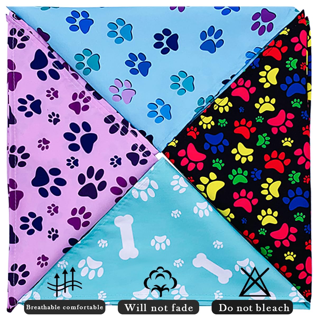 PET SHOW paw-pattern bandana suitable for New Year and party photos.