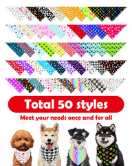 PET SHOW durable, soft paw-pattern bandana resists fading during play.