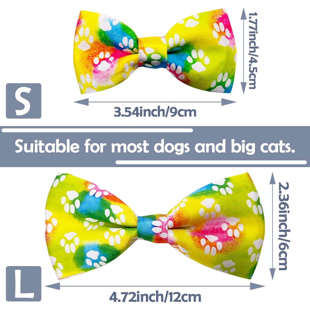 PET SHOW paw pattern bow tie in white provides a clean look for weddings and daily wear.