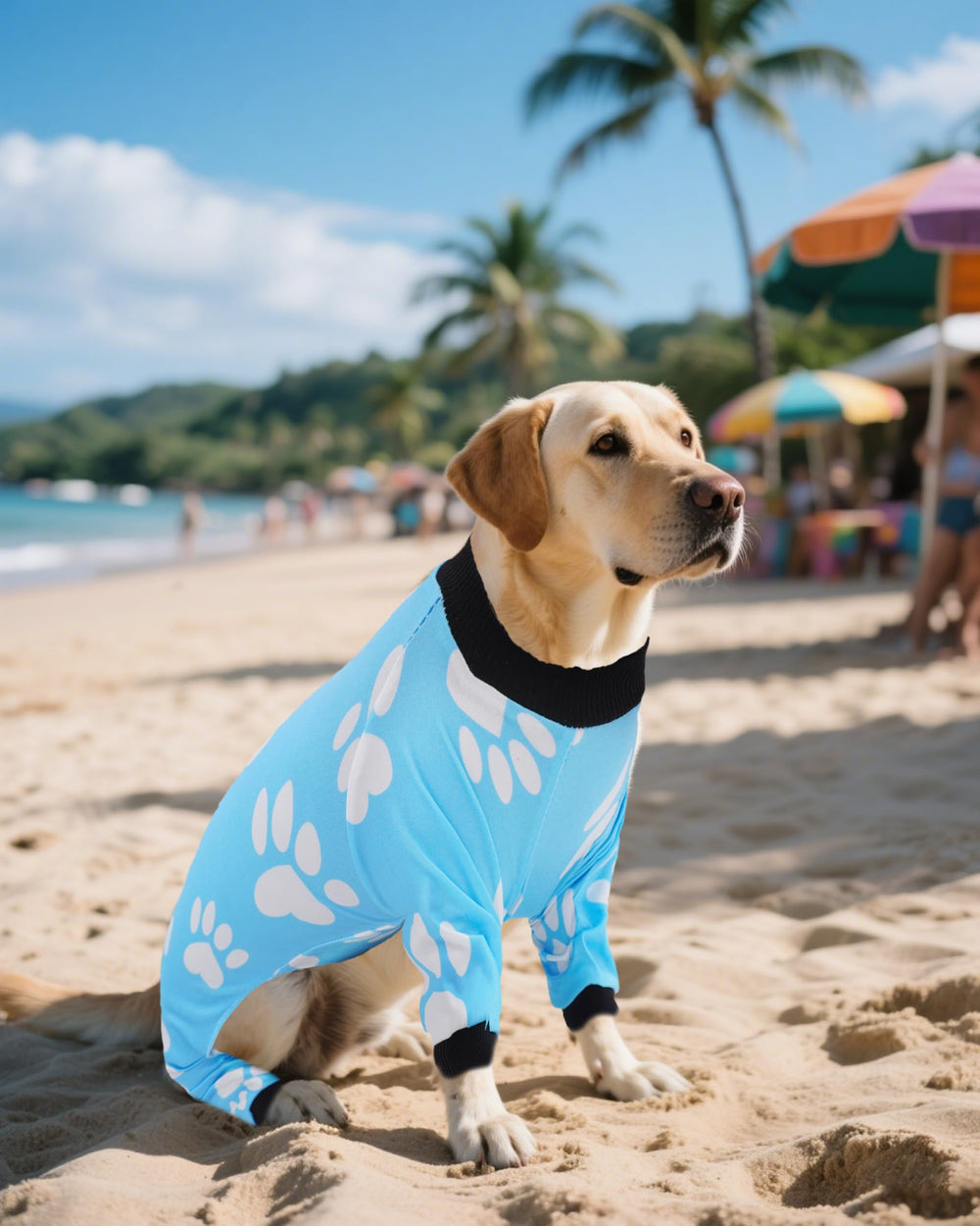 PET SHOW pullover dog jumpsuit with four legs and easy on-off design