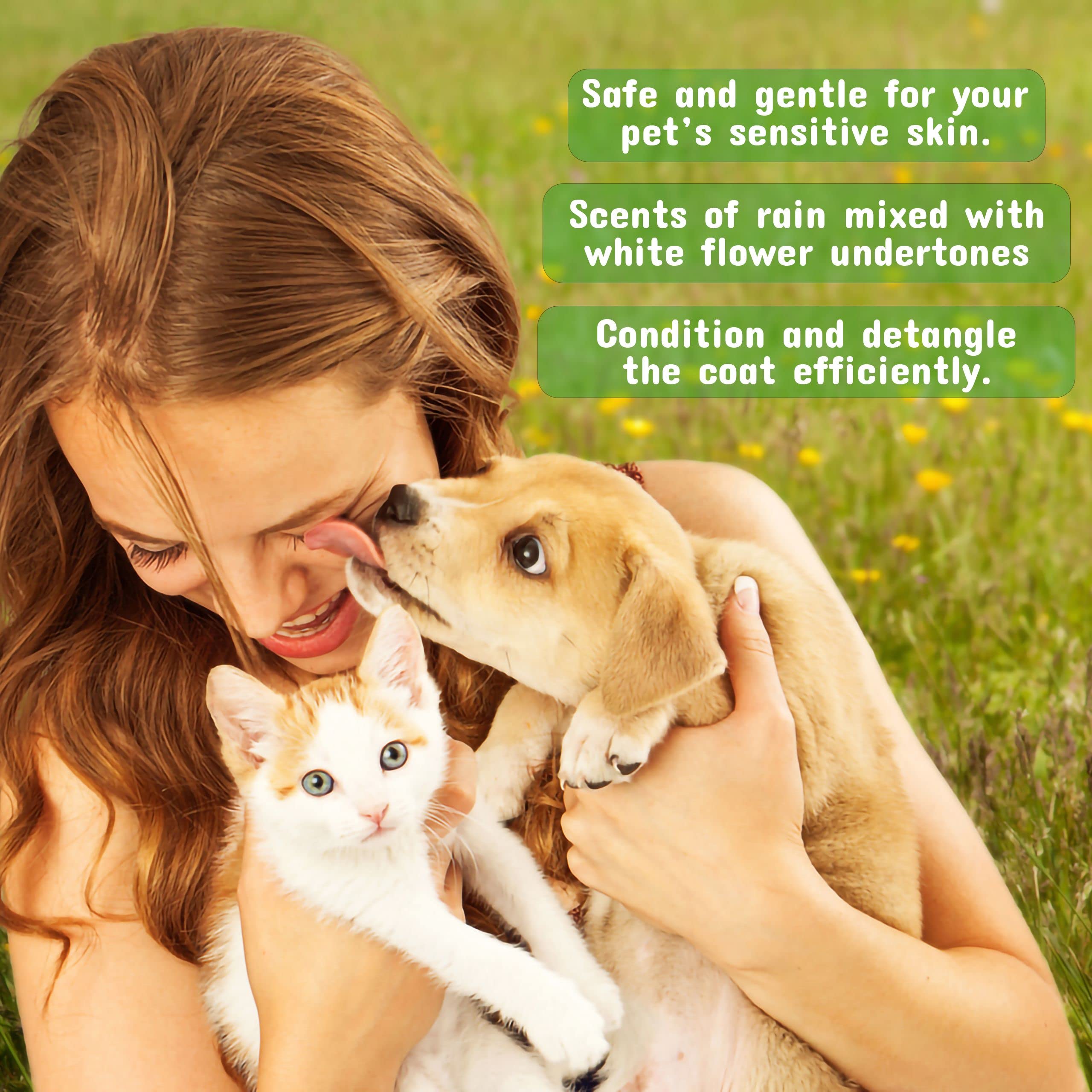Mist applied to a dog's coat for detangling and shine