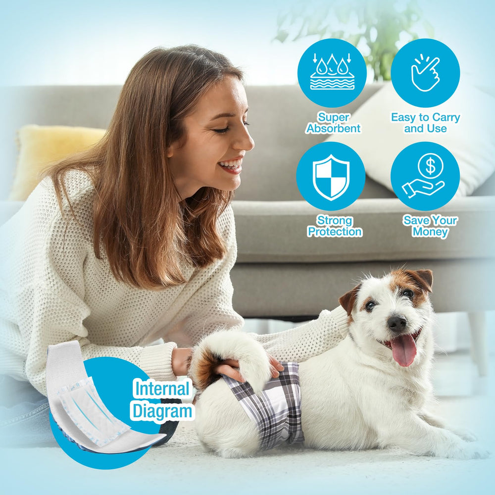 Pet Soft belly band compatible liner protects washable wraps